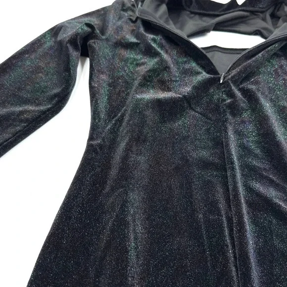 Pam & Gela Velvet Cut Out Iridescent Mini Dress Black Size small - Picture 2 of 11